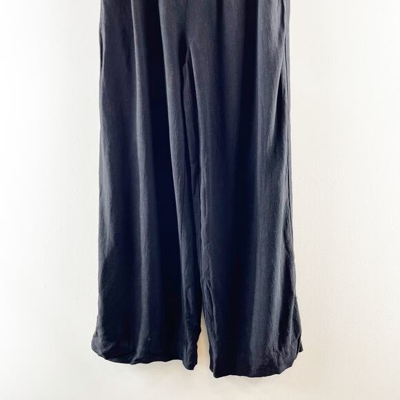 Z Supply High Rise Wide Leg Farrah Linen Blend Pants Trousers Black XS - Picture 9 of 10